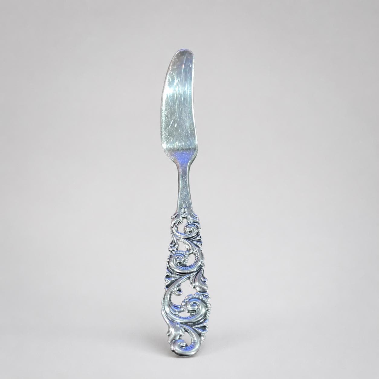 Tele Pattern Silver Pair of Vintage Norwegian 830 Silver Butter Knives by Brødrene Mylius ...
