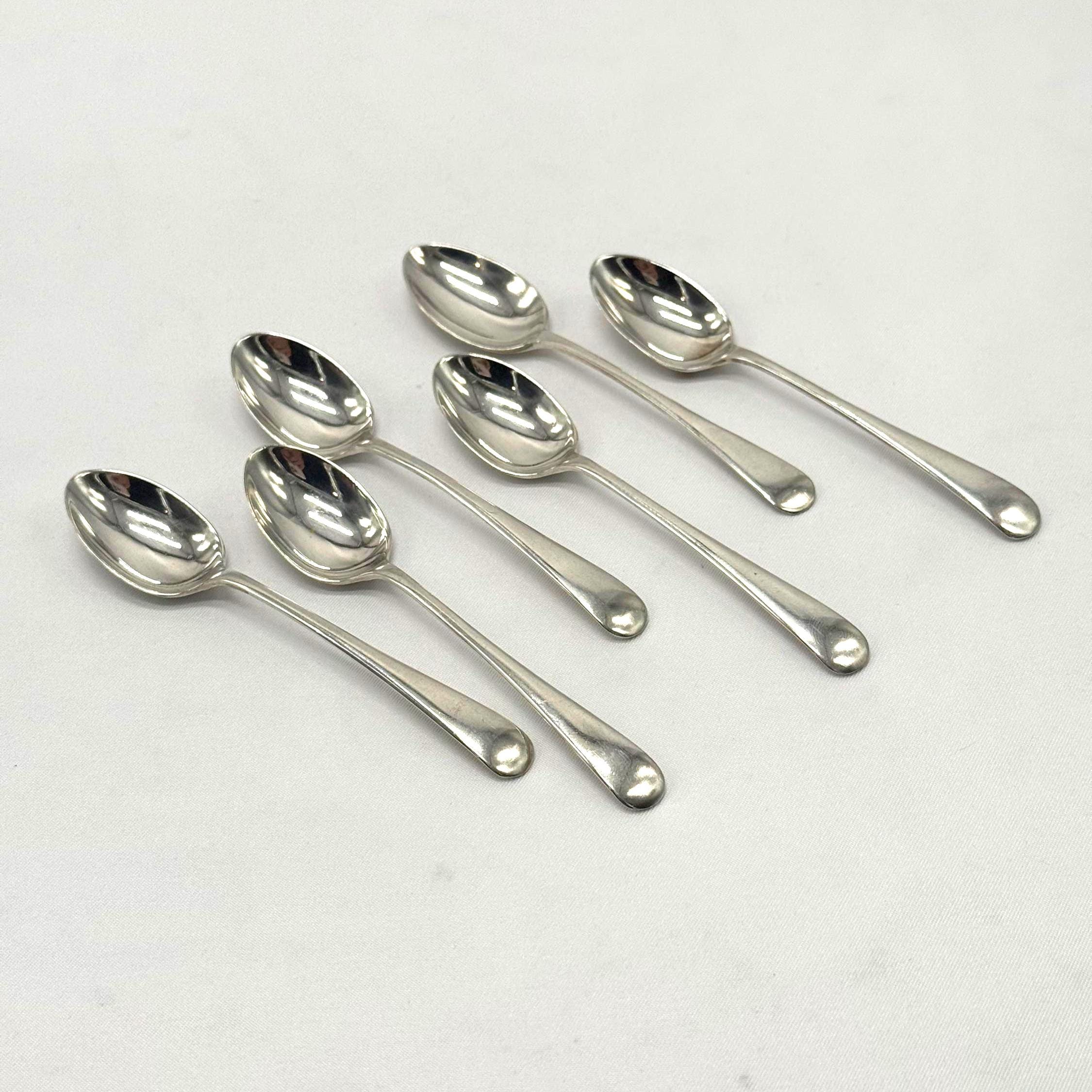 Sterling Silver Demitasse Spoons Set of 6 in Box Sheffield 1930