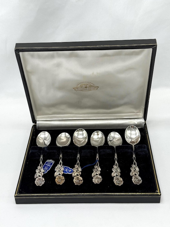 Christoph Widmann Hildesheim Rose 835 Silver Demitasse Spoons