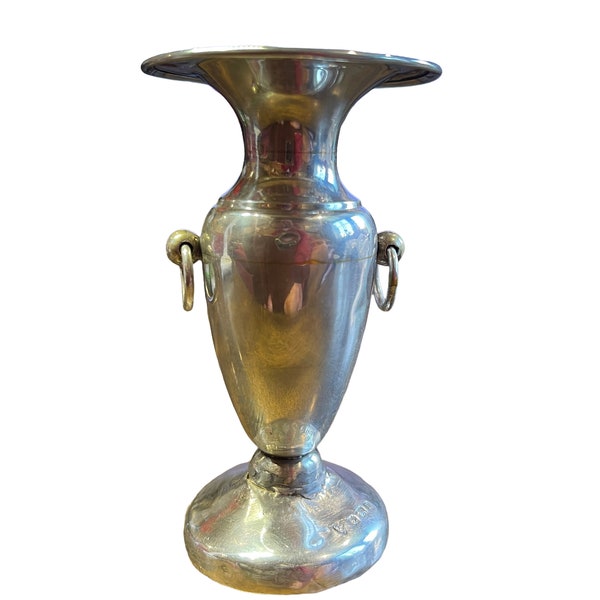 Vase en argent sterling Birmingham 1912 : pièce de décoration antique, élégante et de collection pour la maison (AF)