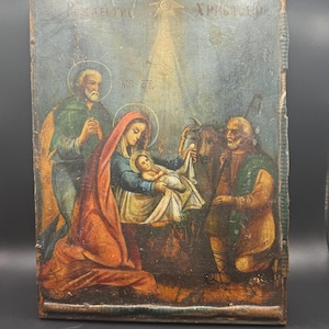 19th Century Russian Orthodox Icon, Gifted by Orthodox Patriarch-Hand-Painted