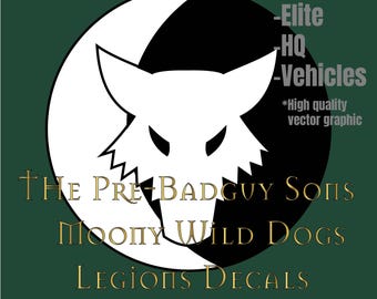 Calcomanías digitales - 30K Ancient Sixteenth Legion, The Moony Wild Dogs, archivo PDF listo para imprimir