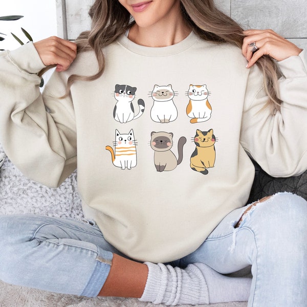 Cat Sweatshirt, Cat Sweater, Cat Crewneck Sweatshirt, Cat Shirt, Cat Mom Gift, Cat Lover Gift, Cat Mama Shirt, Cat Tee, Kitty Sweatshirt