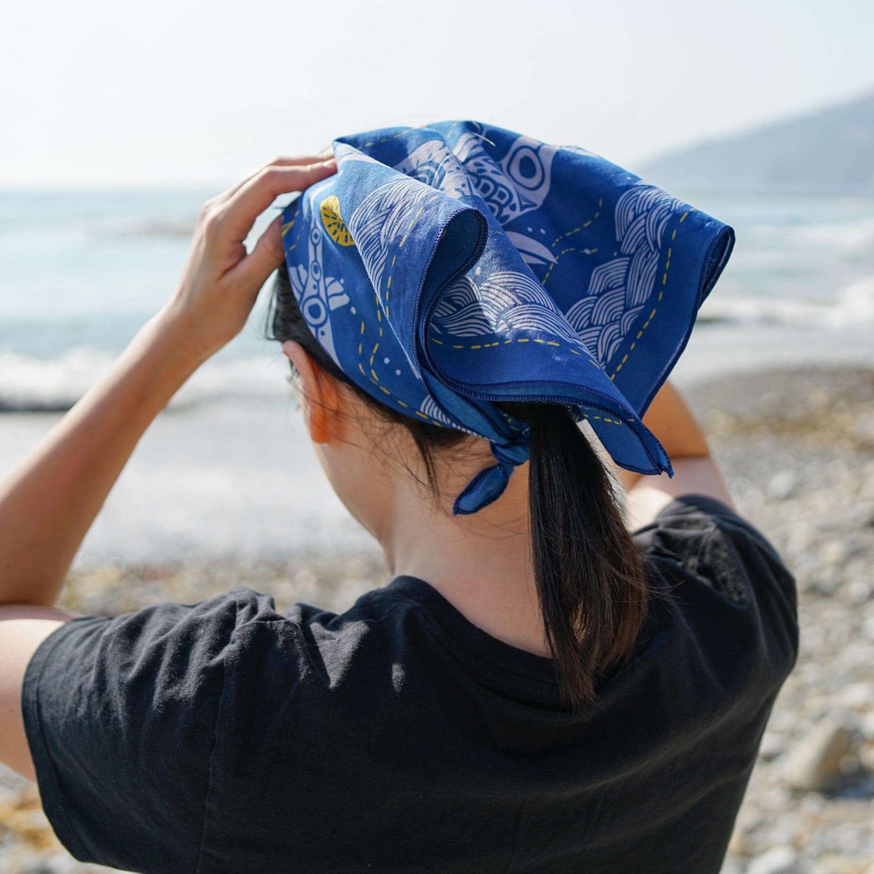 Custom handmade beach bandana Lake Tahoe Bandana | Geography Collection by catstudio  main image 3