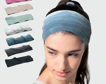 Set 2 Ultra Soft Headband- Moisture-Wicking, Non-Slip, Sports Sweatband, Athletic Hair Sweat Band for Exercise, Running & Yoga