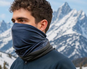 thumbnail image 2 of Men's Fleece Neck Warmer Gaiter – Windproof Face Mask – Cold Weather Scarf Tube 2 of 4