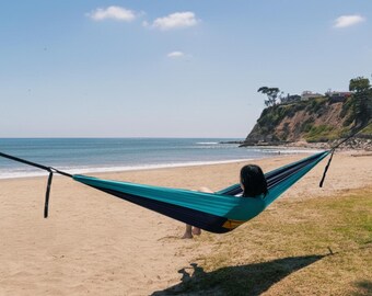 Lightweight Travel Camping Hammock with Tree Straps | Portable Single & Double Nylon Hammock for Backyard, Hiking | Outdoor