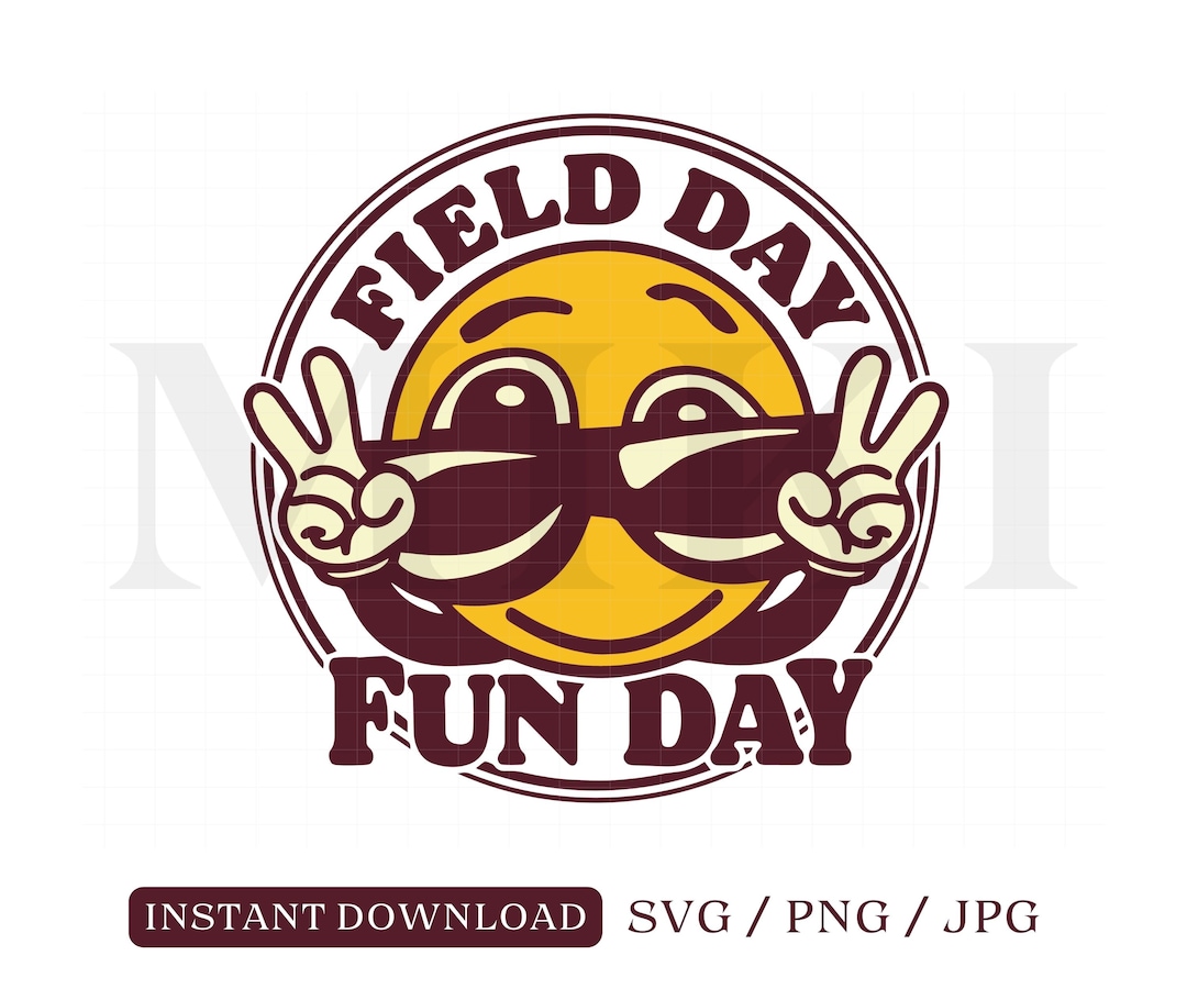 Field Day Fun Day Svg, Png Files, Instant DOWNLOAD, Field Day Svg, School Game Day Svg, Smiley