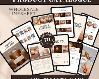 Product Catalogue, Wholesale Line Sheet Canva Template, Business Catalog, Candle Linesheet, Lookbook Template, Order Form, Invoice