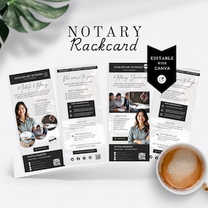 Notary Public Rackcard, Signing Agent Flyer,  Notary Professional Marketingn, Canva Template, DIY Flyer, Notary Sign, NTPBLU