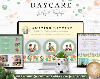 Daycare Canva Website, Childcare Provider Webpage, Early Learning Site, Family Daycare Landing Page, Preschool Prek, Home Daycare Business
