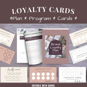 Lojalitetskortsprogram, kundlojalitet, bonuskort, guide till varumärkeslojalitet, kundlojalitet, företagsmarknadsföring, varumärkesbyggande, Canva-mall