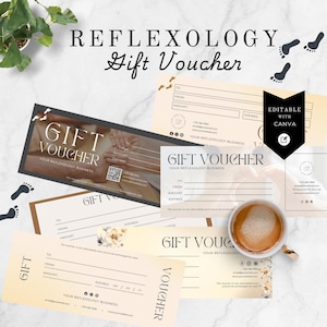 Cadeaubon voetreflexoloog holistisch therapeutcertificaat, cadeaukaart reflexologie massagetherapeut, canvasjabloon