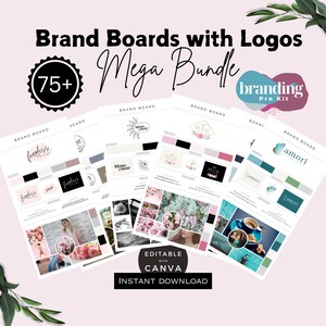 Brand Boards Canva Templates, Logo Designs,  Signature Logos, Boutique Logos, DIY Logos, Mood Boards, Business Branding, Beauty Logos