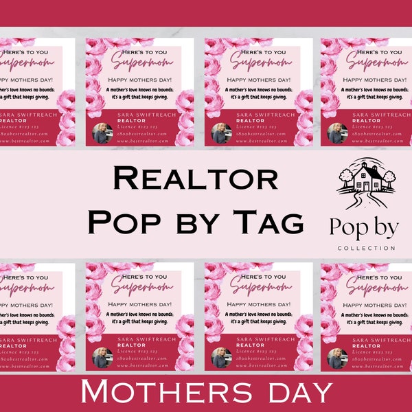 Real Estate Pop By Mothers Day Pop By INSTANT DOWNLOAD Happy Mothers Day Realtor Marketing Realtor Appreciation Canva Supermom Gift