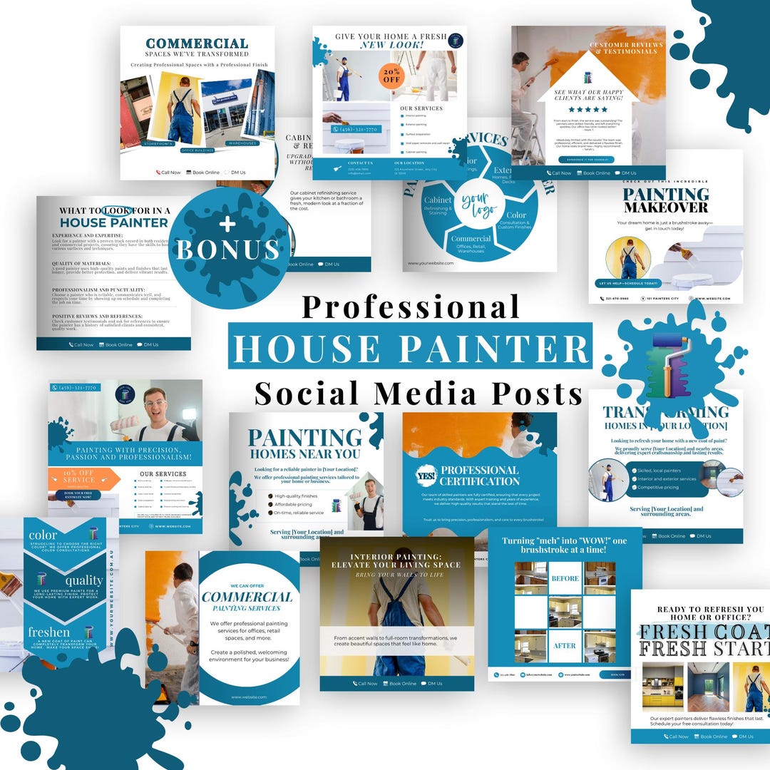 House Painter Social Media Templates, Canva Designs for Painting ...