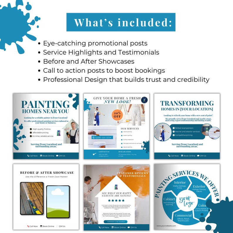 House Painter Social Media Templates, Canva Designs for Painting ...