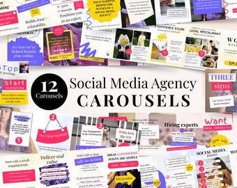 Social Media Agency Carousels, Instagram Seamless Carousels, Canva Templates, Social Media Manager Content, Editable Posts