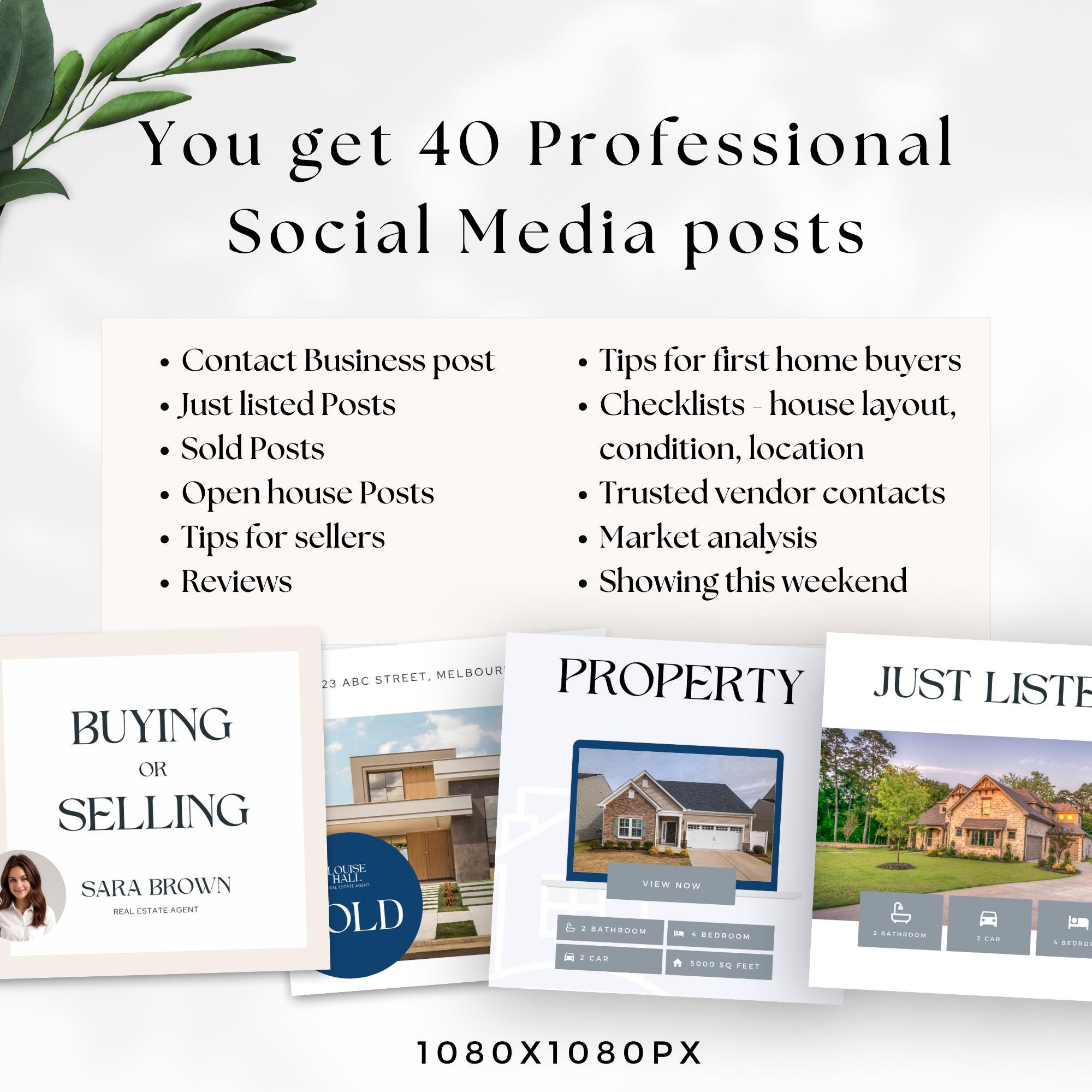 Realtor Social Media Templates, Real Estate Marketing, Canva Templates ...