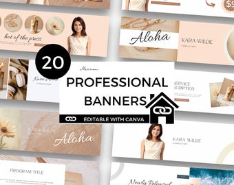 Professional Banners, Professional Platforms Template, Canva Template Content, Professional Profile Banner, Create a Profile
