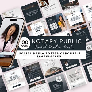 Notary Public Canva Templates, editable Social Media Posts, Notary Marketing, Notary Business Feed, Branding for Notary, Mobile Notary, NTP