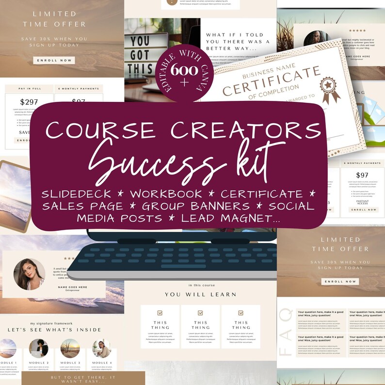 Module Course Tile Canva Design Sample Course Templates, Online Course Creator, Course Slide Deck, Course ...