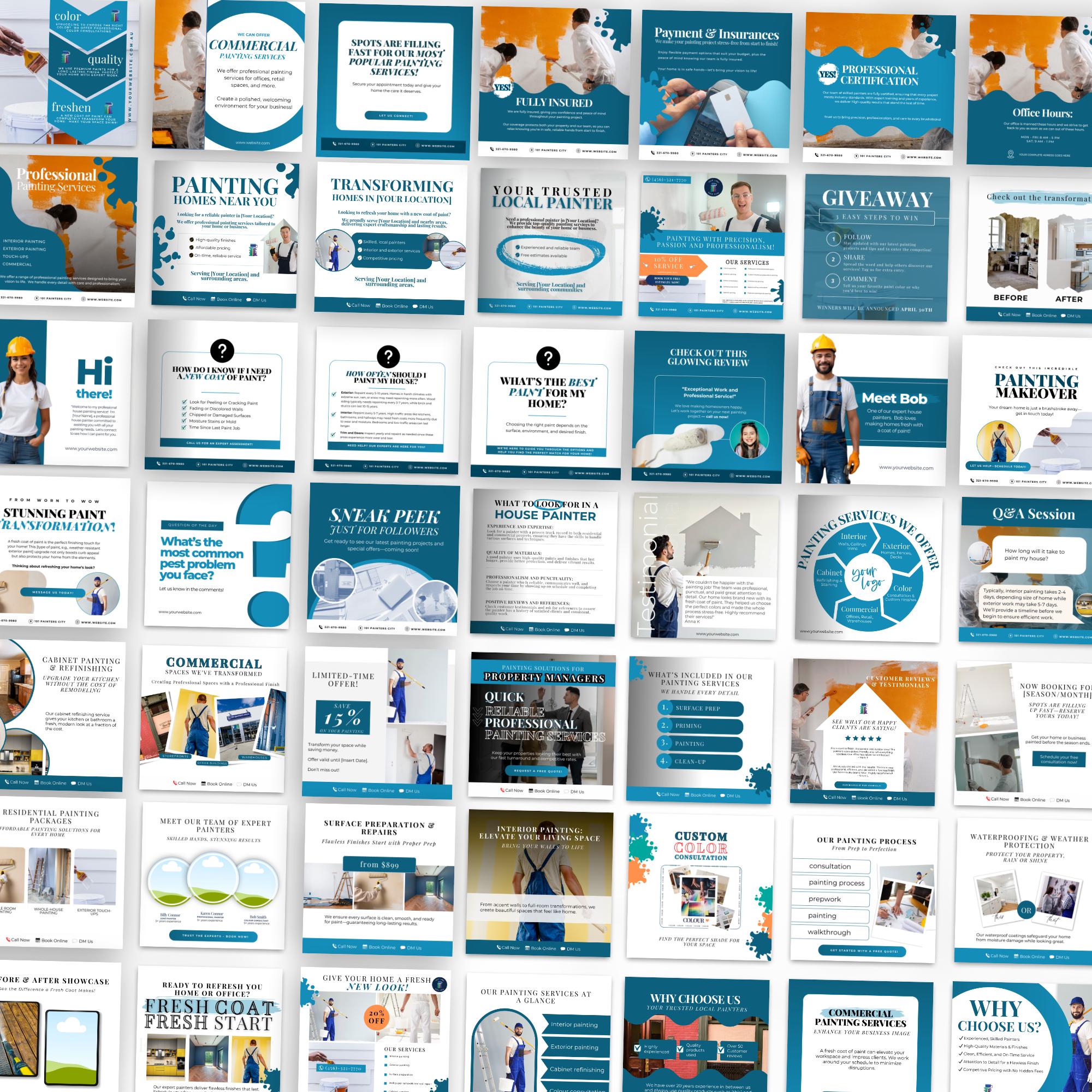 House Painter Social Media Templates, Canva Designs for Painting ...