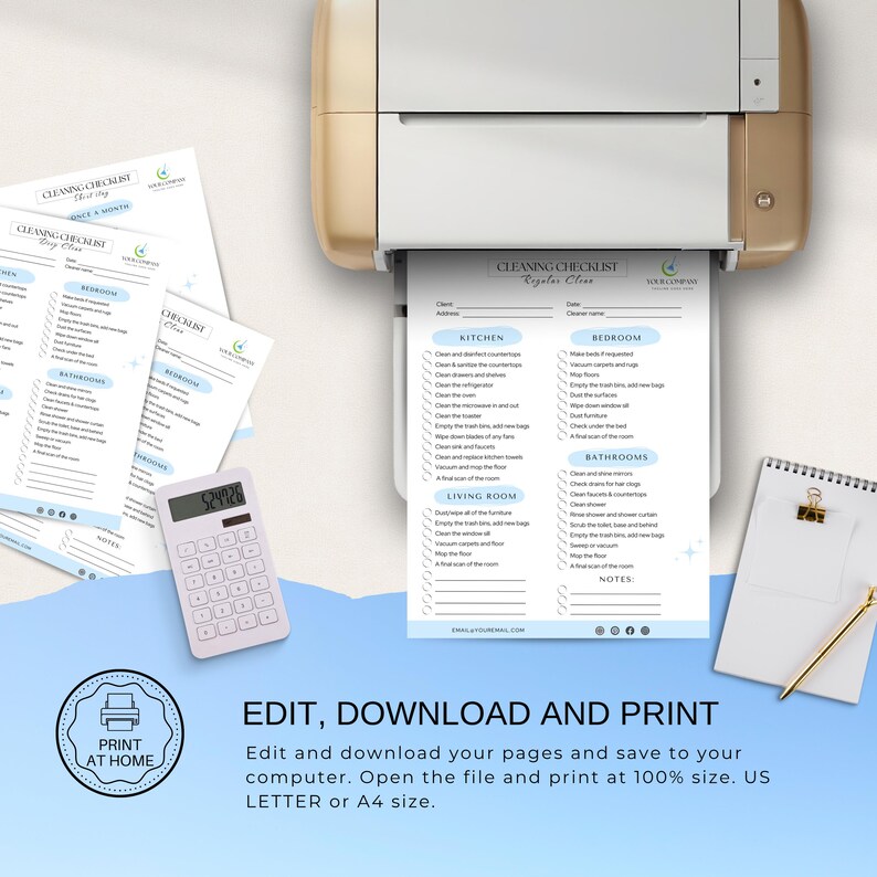 Printable Cleaning Checklist Bundle, Regular, Deep, Moving-out Cleaning ...