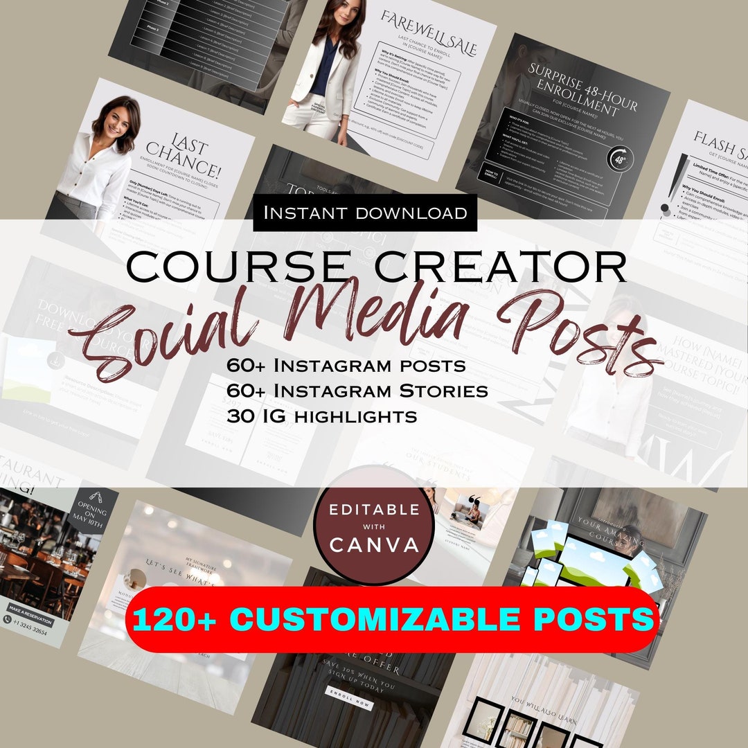 Course Creator Social Media Bundle | Highlight Covers | Insta Stories ...