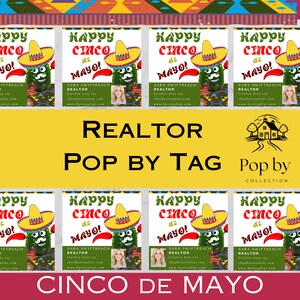 Pop by Tag, agent immobilier Happy Cinco de Mayo TÉLÉCHARGEMENT IMMÉDIAT Carte postale Canva entièrement personnalisable, appréciation du client du marketing immobilier