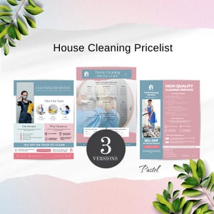 House Cleaning Flyer and Pricelist, Canva Template,  editable Cleaning Service Flyer, House Cleaner Marketing Printable, Download, CLRPST