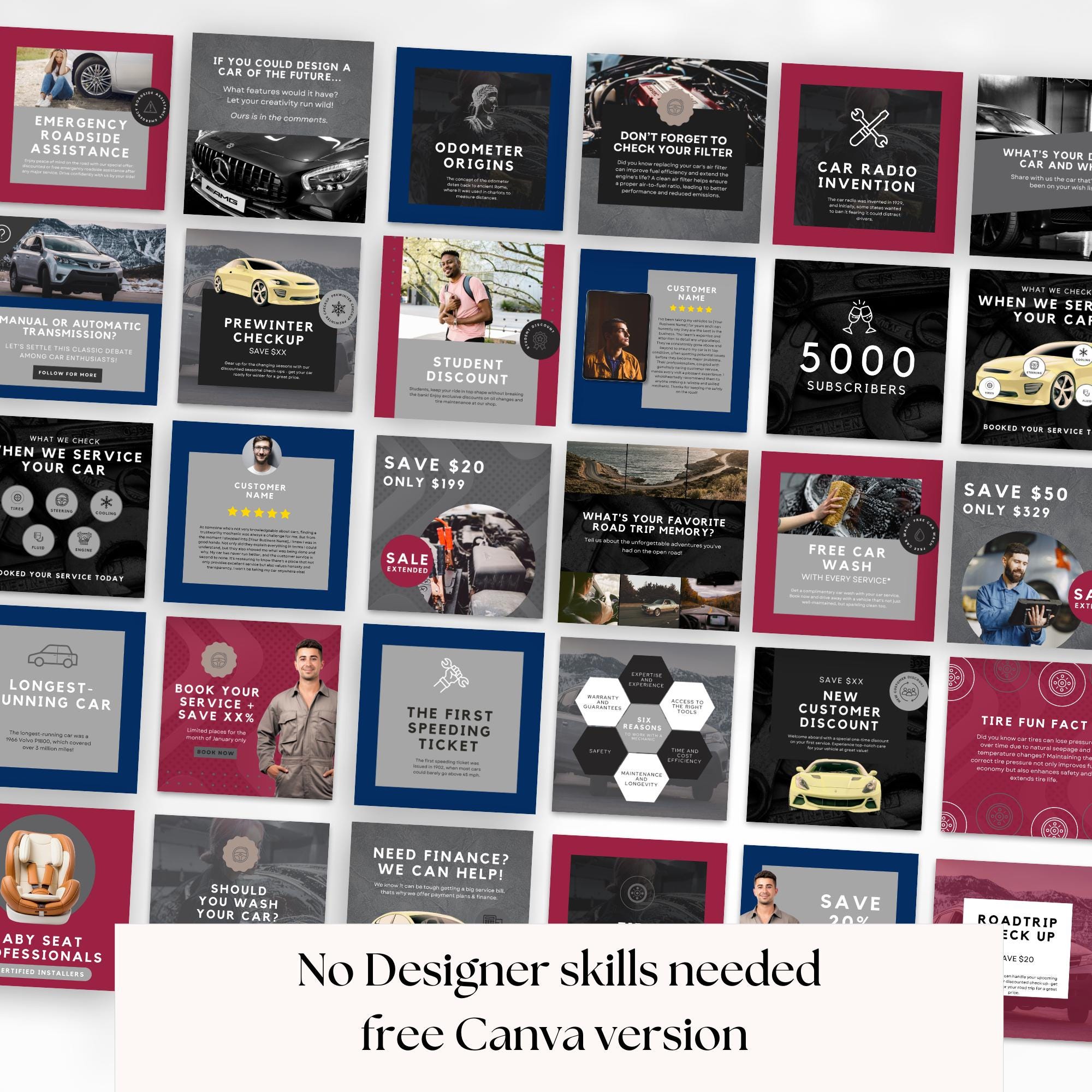 Auto Mechanic Social Media Posts, Instagram Car Garage Service ...
