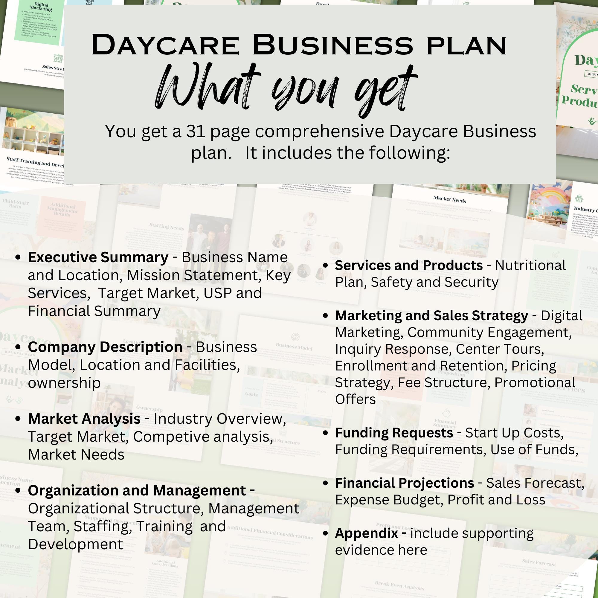 Daycare Business Plan Canva Template | Starting a Daycare | Preschool ...