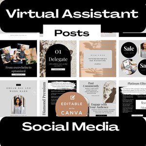 Virtual Assistant Instagram Posts | Ready-to-Use Templates for Social Media Success | Boost Engagement & Visibility | VA Marketing