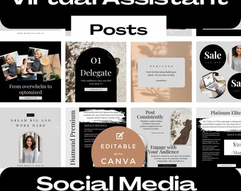 Virtuele assistent Instagram-berichten | Gebruiksklare sjablonen voor succes op sociale media | Betrokkenheid en zichtbaarheid vergroten | VA-marketing