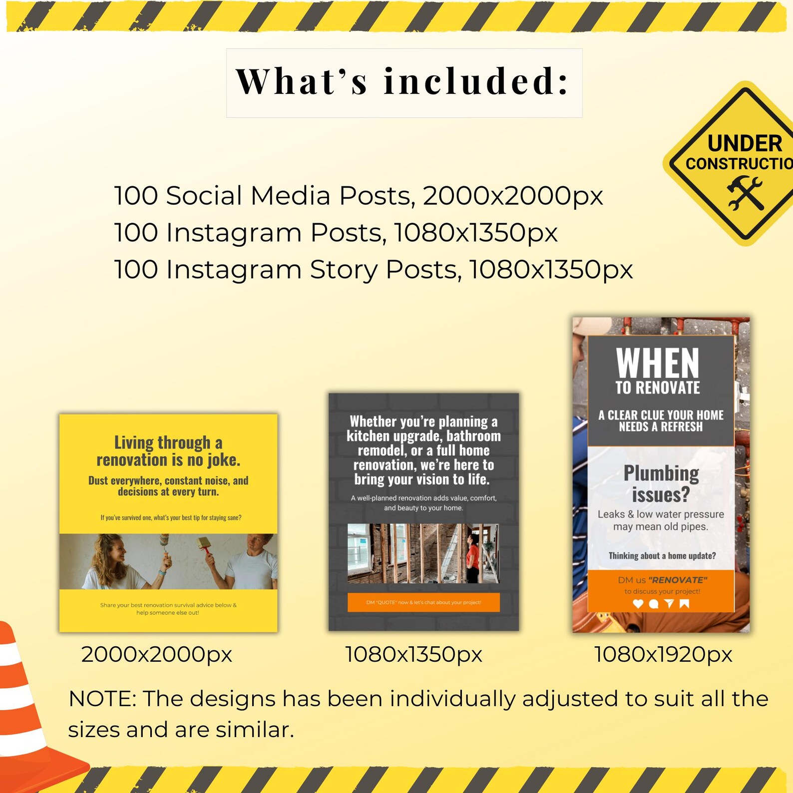 Contractor Posts Contractor Templates for Social Media, Canva Construction Business ...