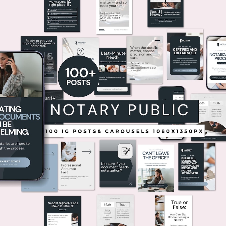 Notary Posts Notary Public Instagram Post Templates, Social Media Canva Templates ...
