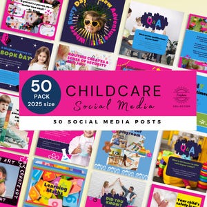Daycare Social Media Posts, Childcare Business, Early Learning Marketing, Canva Templates, Family in Home Daycare Content, Instagram Feed