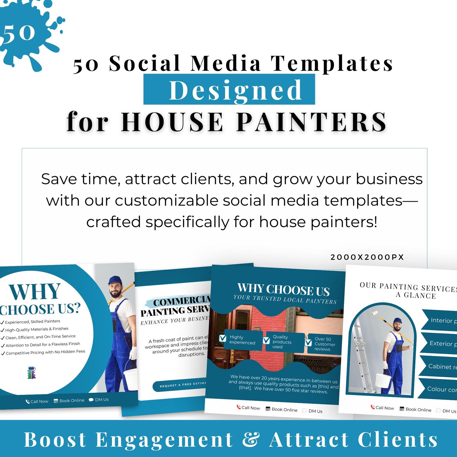 House Painter Social Media Templates, Canva Designs for Painting ...