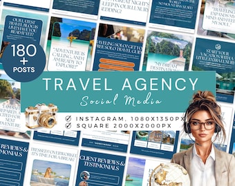 Travel Agent Instagram Posts, 2025 size,  Travel Agency Social Media, editable Canva Templates, Travel Marketing Posts for Instagram