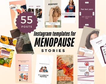 Instagram Story Templates for Menopause, Health Coach Social Media Posts, Women's Health Canva Templates, Naturopath Wellness Feed