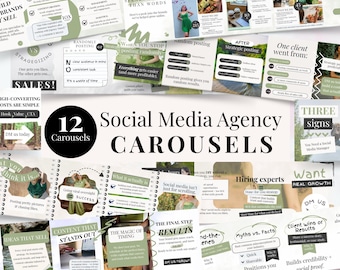 Social Media Agency Carousels, Instagram Seamless Carousels, Canva Template, Content Creator Posts, Digital Marketing, Portrait Instagram