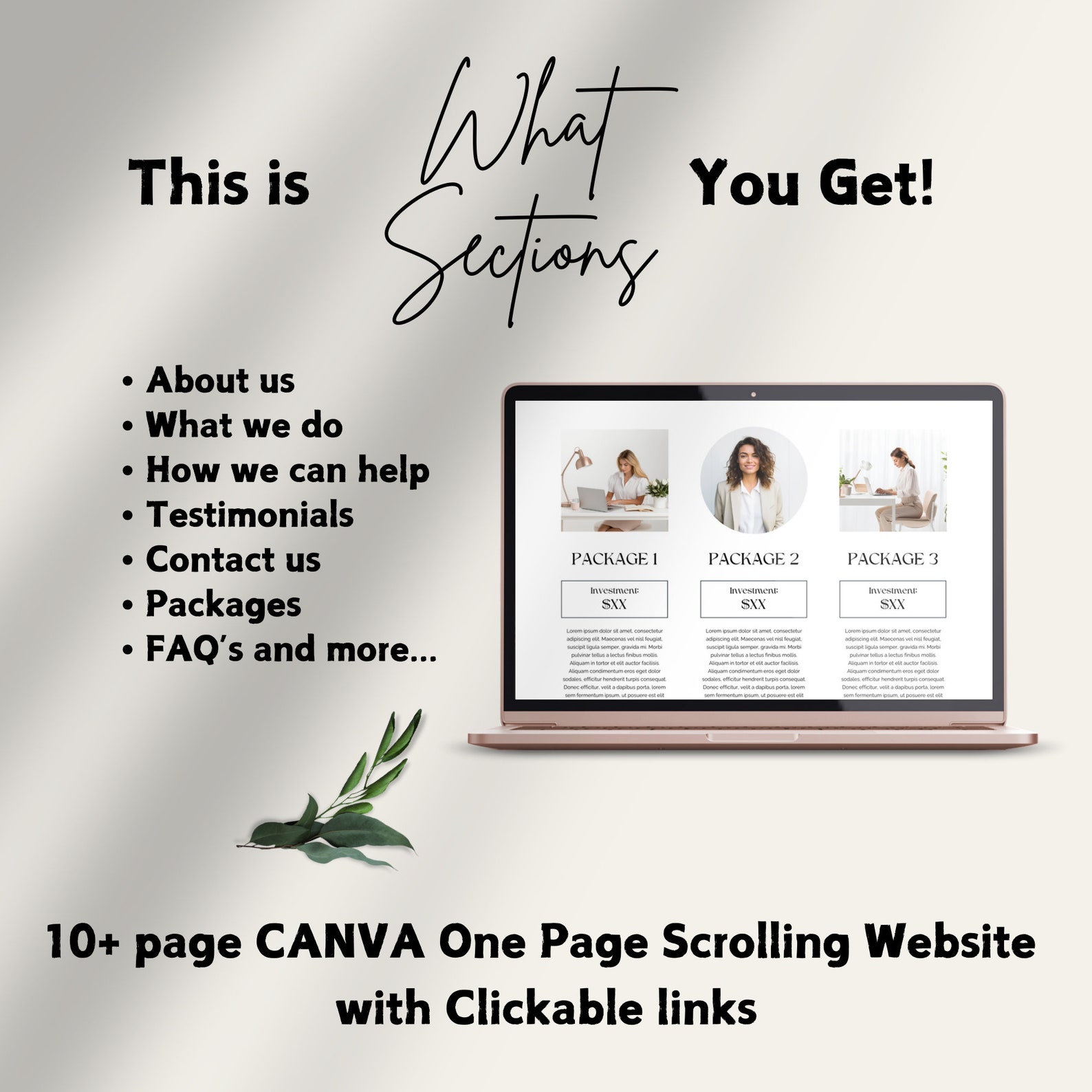 Canva Website Template for Social Media Manager, Clickable Landing One ...