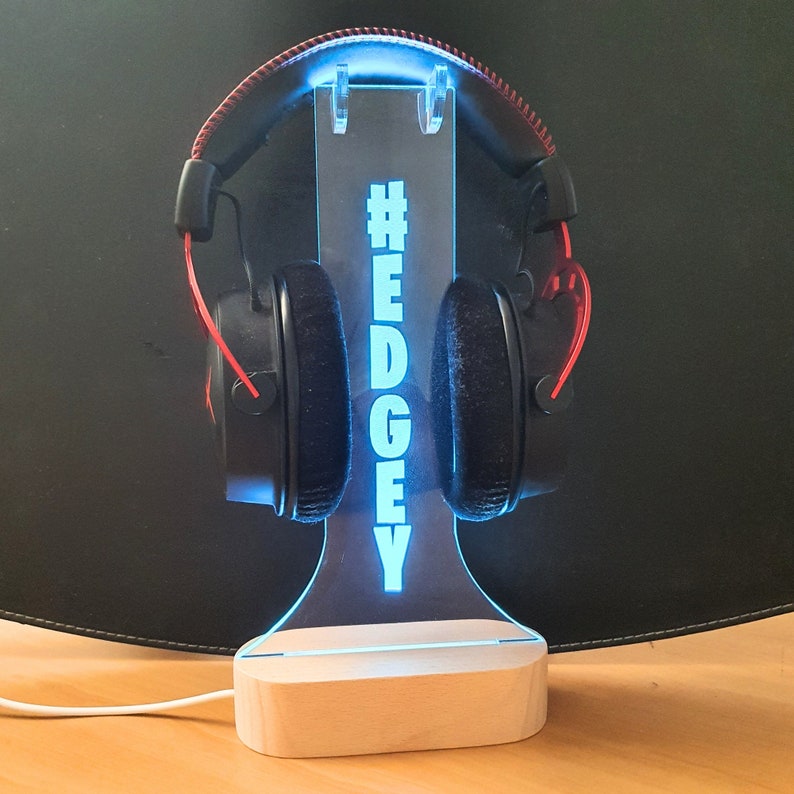 Children Personalized Headphone Stand,Gamer Gift, 3D Night Light, Video Game Lover Custom Gamertag Light Sign Custom Streamer Headset Holder image 8