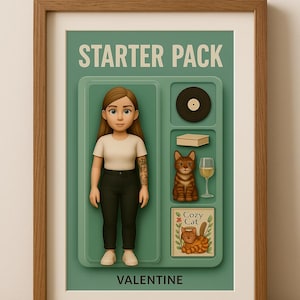 Póster de inicio personalizado – Póster con figura de personaje – Decoración de pared original – Formato A4/A5/A6 para amigos, parejas y familias