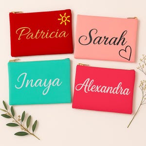 Personalized makeup bag with first name - Gift for women, bridesmaid, toiletry bag - EVJF - Make up - tote bag