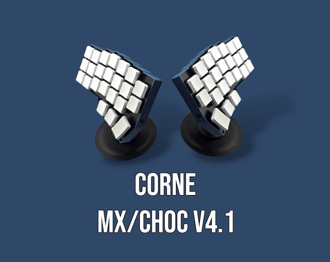 Corne v4.1 Wired Split Keyboard, Tenting-Tilting Kit, RGB Backlights, 3D Printed Case