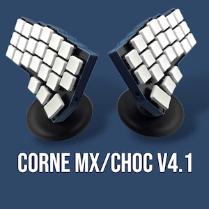 Tastiera cablata divisa Corne v4.1 con kit di inclinazione a tenda, retroilluminazione a LED RGB, custodia stampata in 3D, interruttori a chiave e copritasti