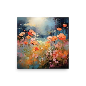 Abstract Flowers Art Print - 10x10, 12x12, 14x14, 16x16 & 18x18 Poster