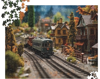 Rompecabezas de llegada de tren en miniatura - 252 piezas o 520 piezas